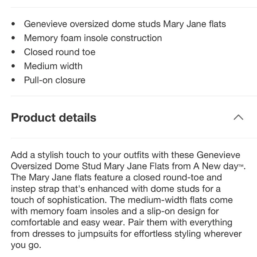 NWT A New Day Genevieve Mary Jane Flat